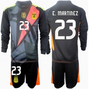 Fotbalové Dres Argentina Emiliano Martinez #23 Brankářské Dětské Domácí Oblečení Copa America 2024 Dlouhý Rukáv (+ trenýrky)